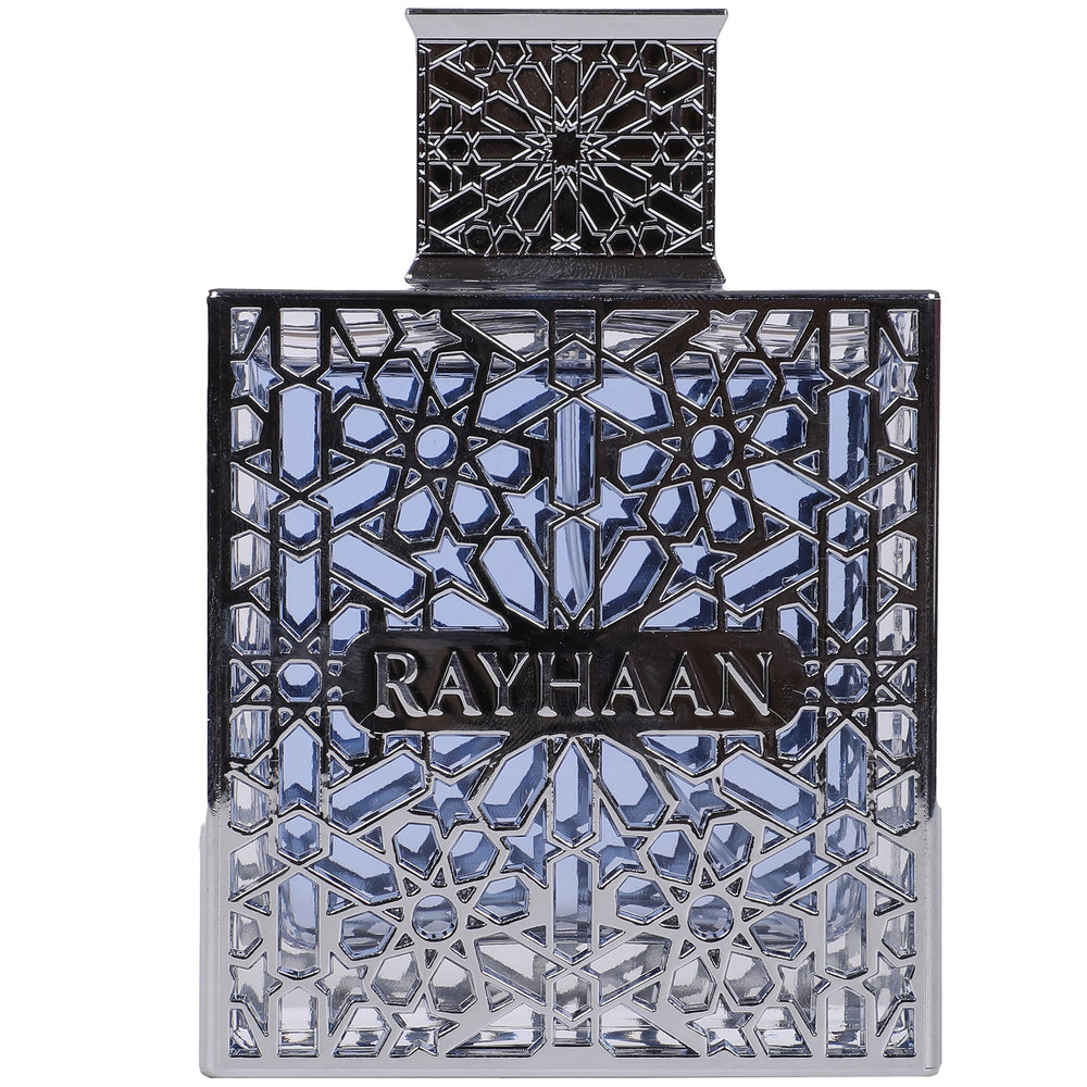 Rayhaan Aquatica front bottle on white background, gift-ready summer scent.