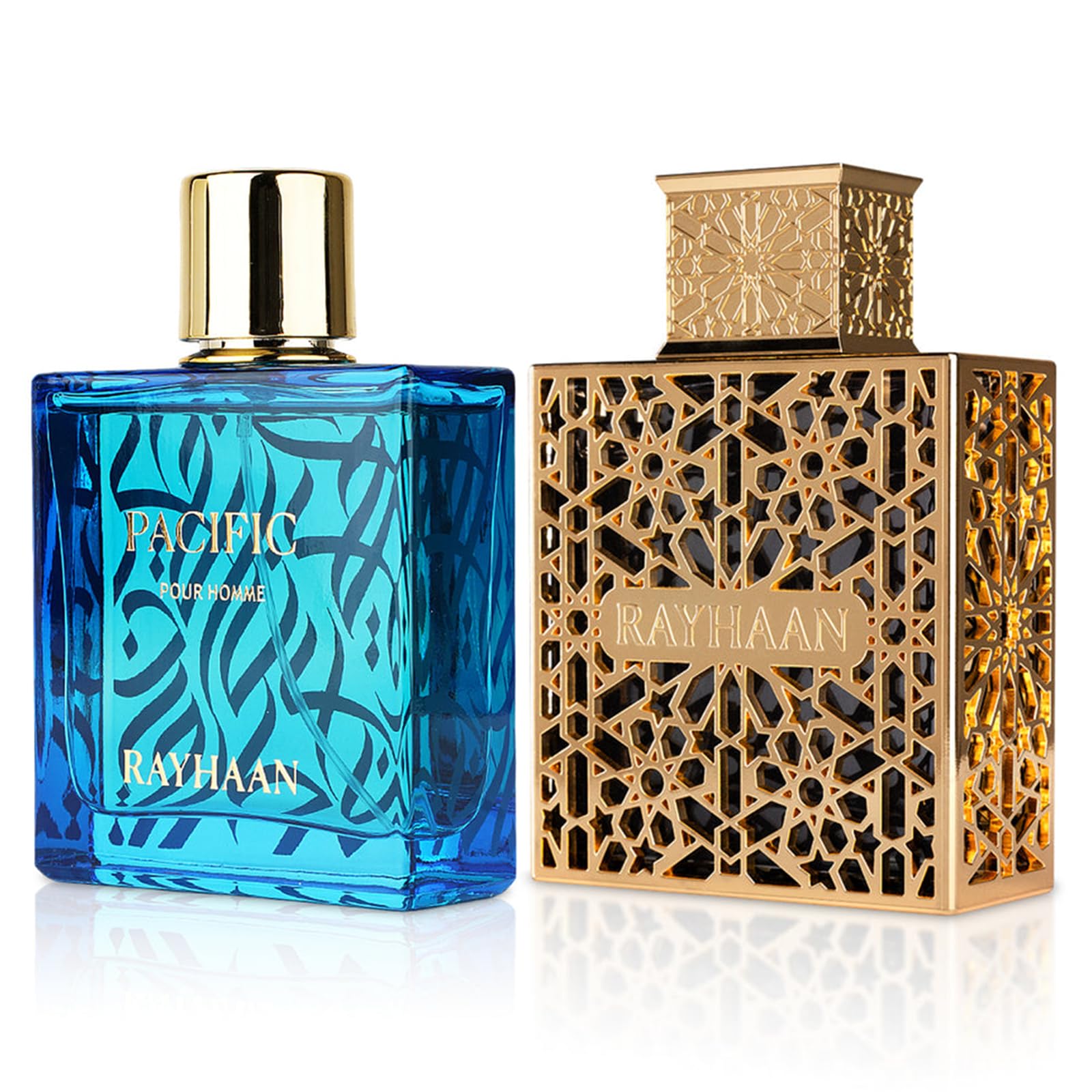 Rayhaan Elixir bottle close-up, showcasing a bold aromatic-amber profile for evening wear.