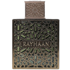 Rayhaan Terra bottle front view highlights earthy luxury for unisex wear.