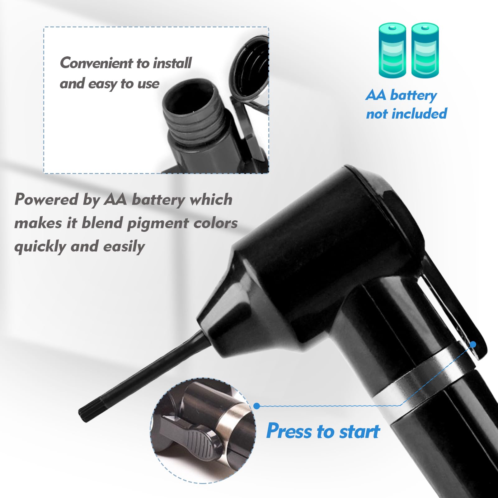 Rayyl electric pigment mixer in action for smooth, consistent color.