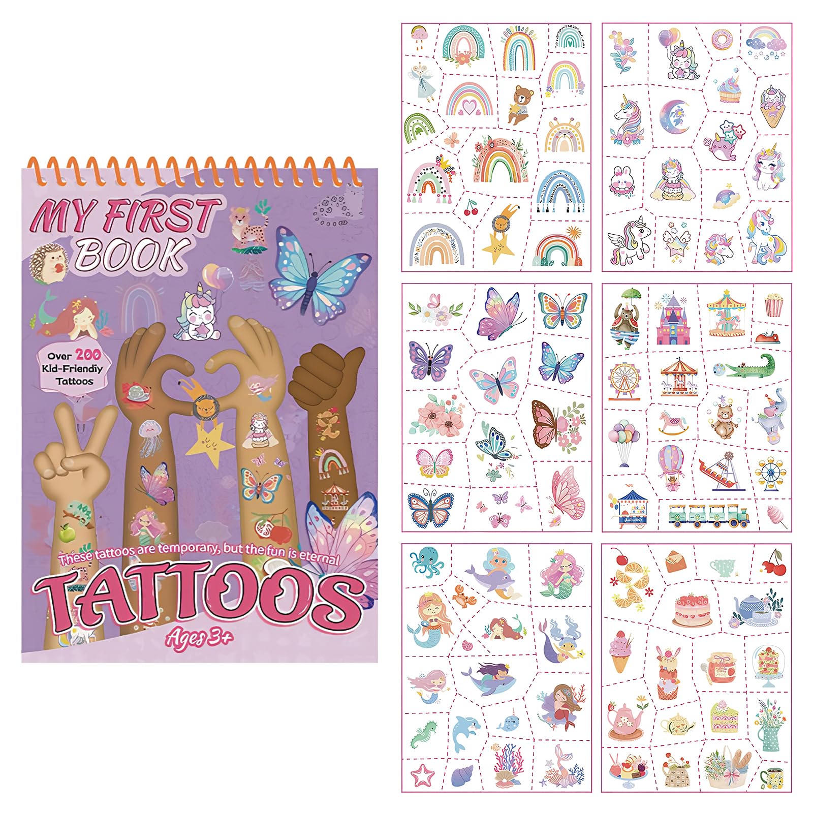 Rayzoq butterfly tattoo set for kids, colorful and playful for parties