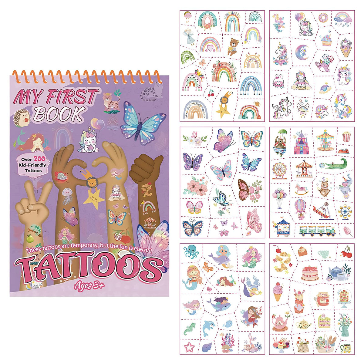 Rayzoq butterfly tattoo set for kids, colorful and playful for parties