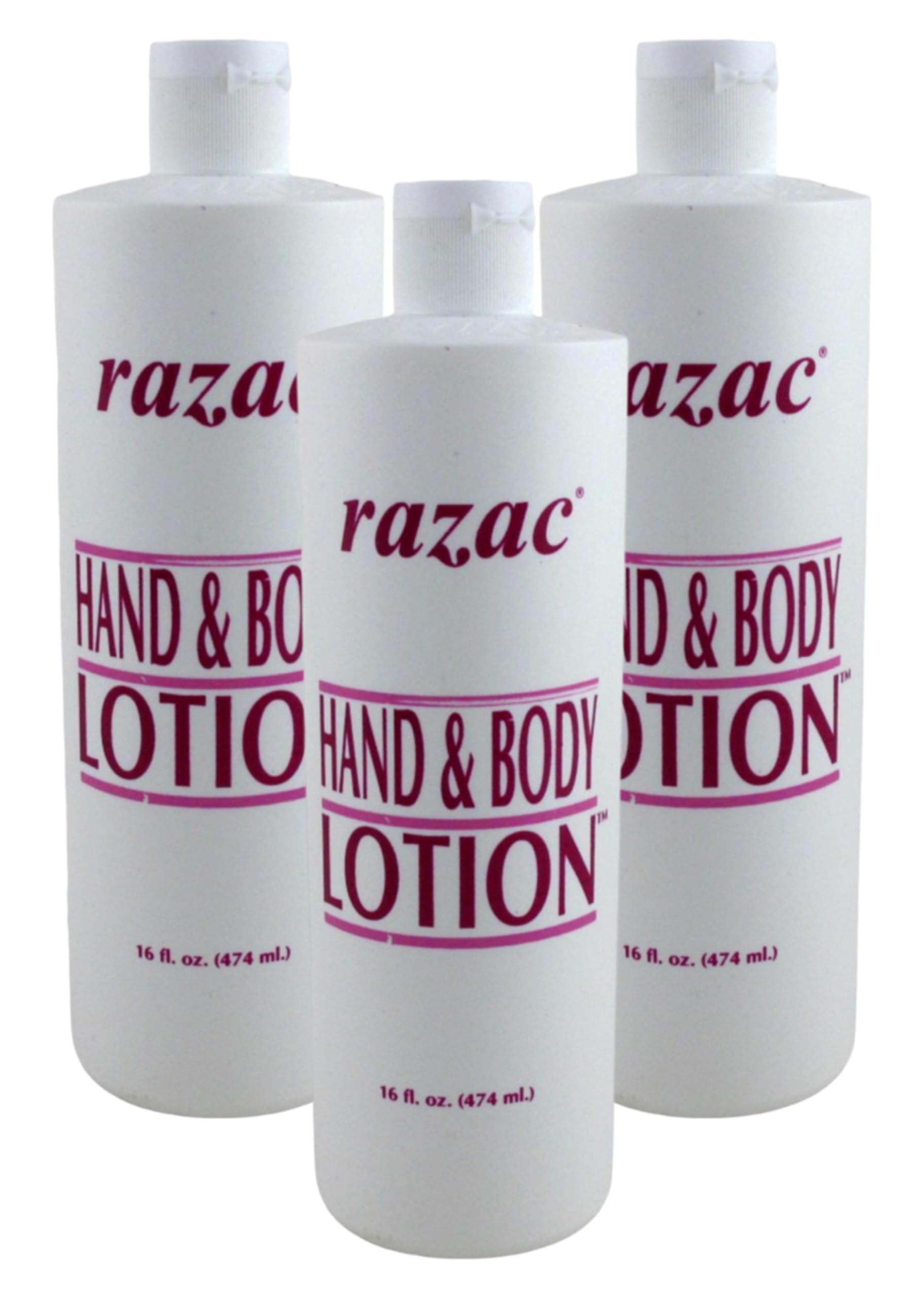 Razac Loción para Manos y Cuerpo, botella frontal, hidratación rápida para piel seca.