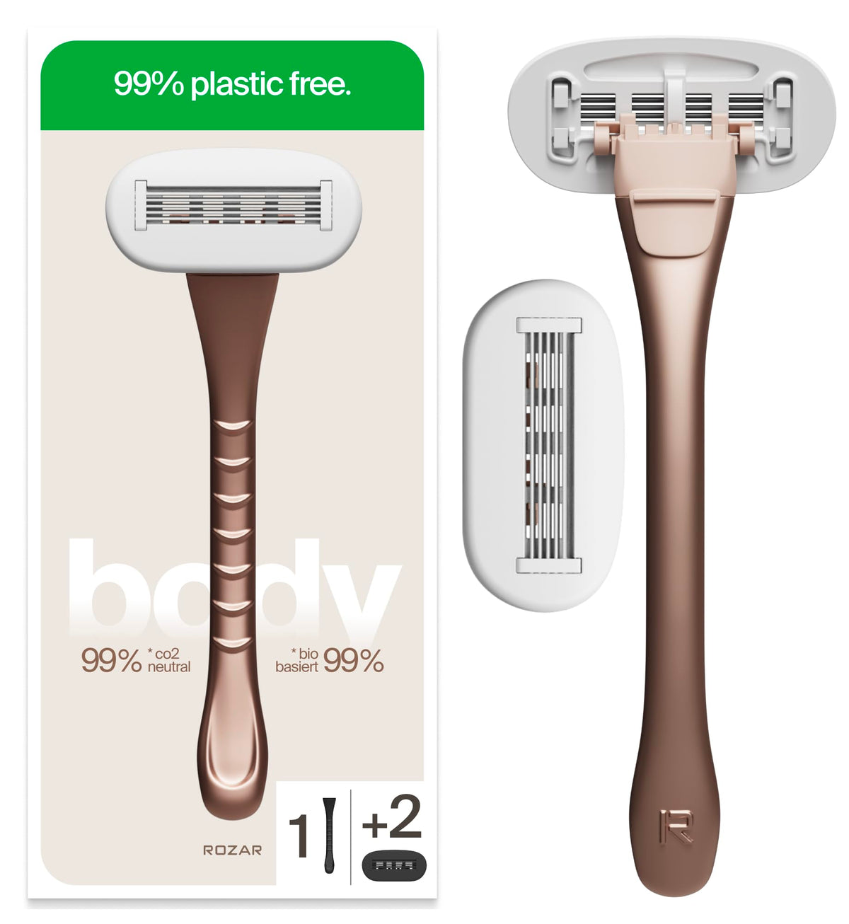 Razeco Pro plastic free razor heads ready for precise grooming and replacement.