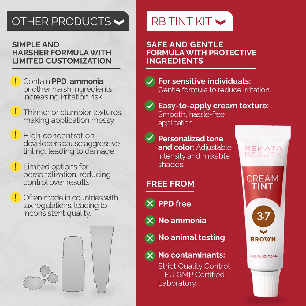 RB RENATA BEAUTY Tint Kit brown color swatches for a natural look