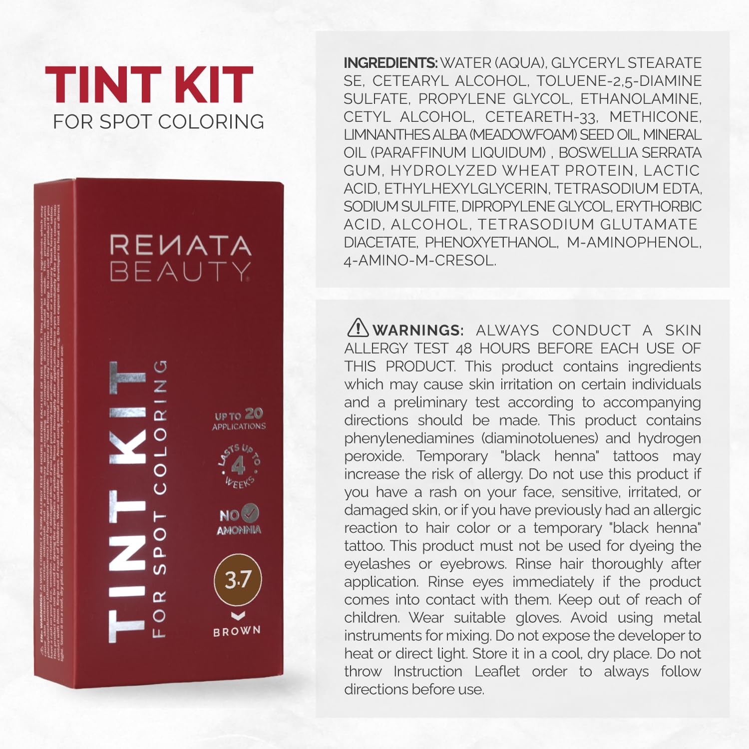 RB RENATA BEAUTY Tint Kit long-lasting color up to 4 weeks