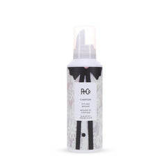 R+Co Chiffon Styling Mousse bottle closeup showing lightweight volume and shine