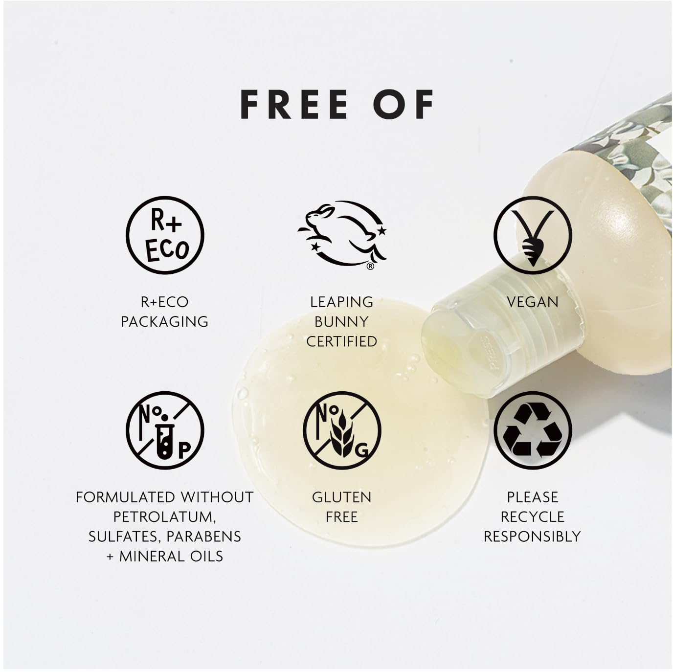 R+Co Dallas vegan cruelty-free badge indicates ethical formula