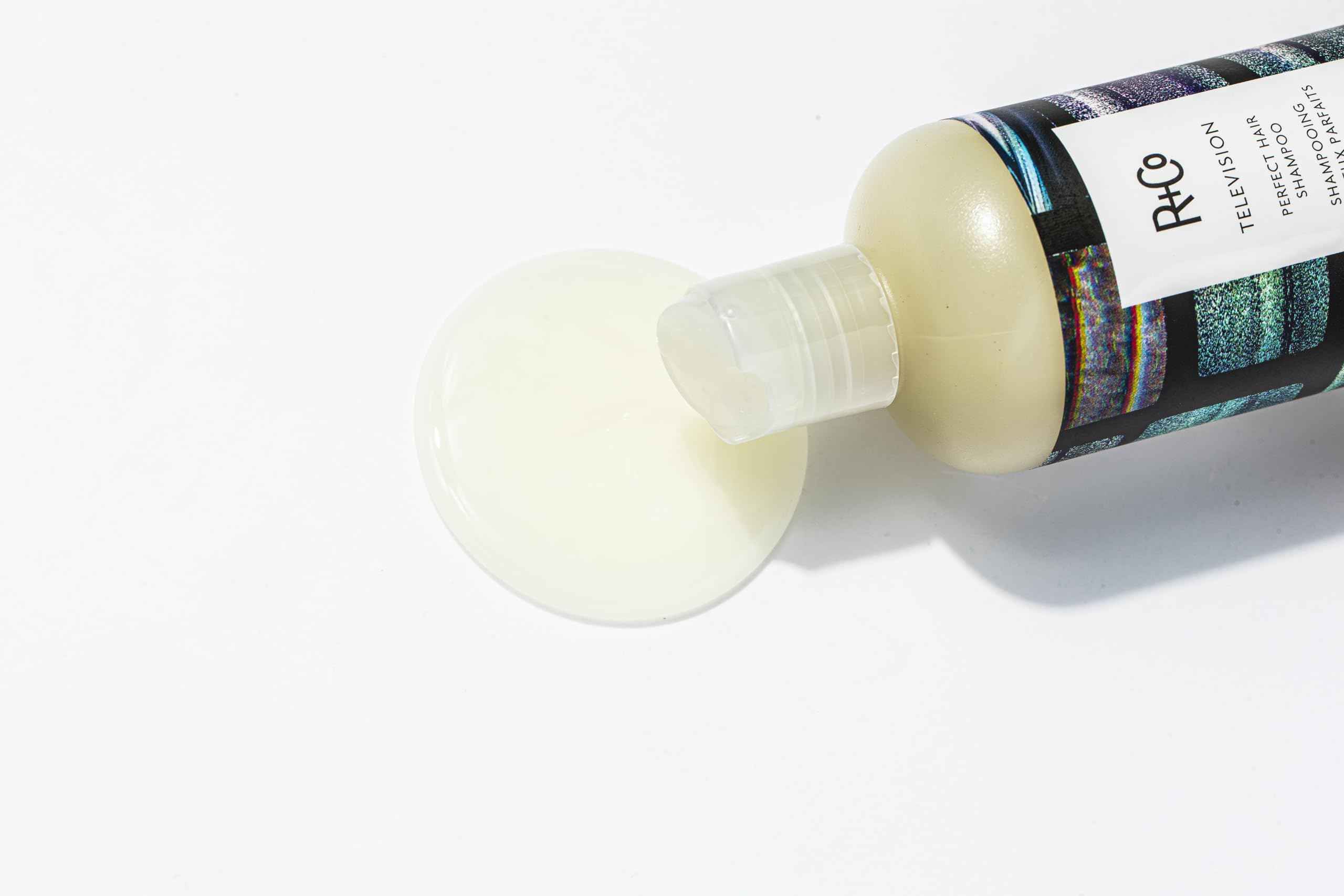 R+Co Television Perfect Hair Shampoo with pump enables precise dispensing