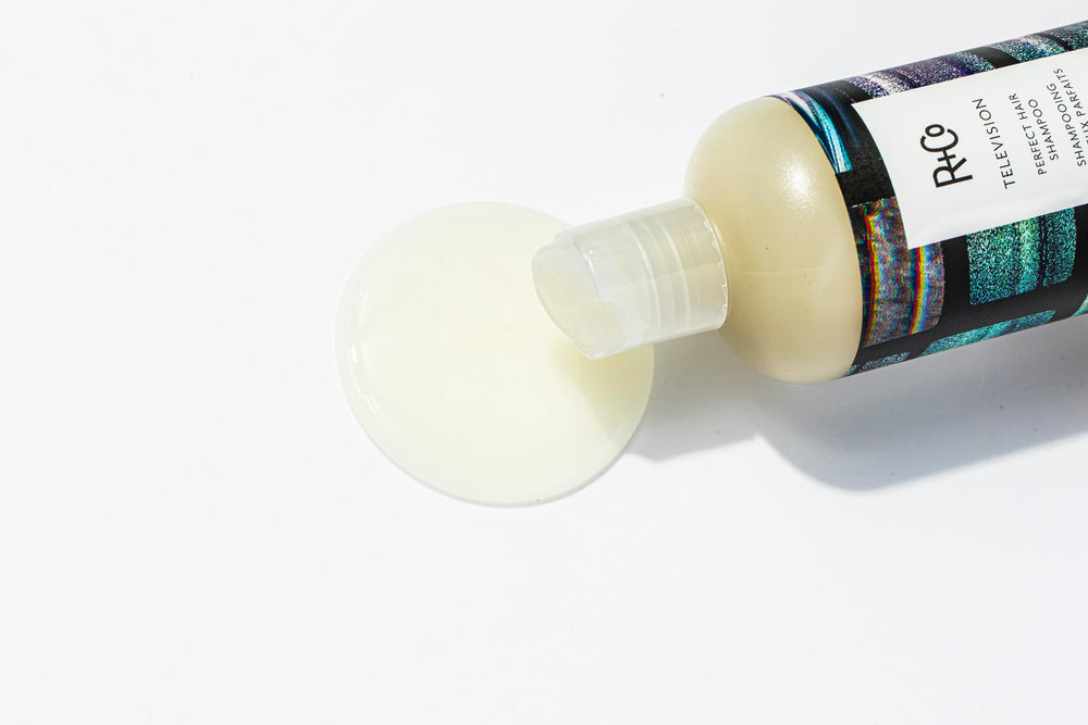 R+Co Television Perfect Hair Shampoo with pump enables precise dispensing