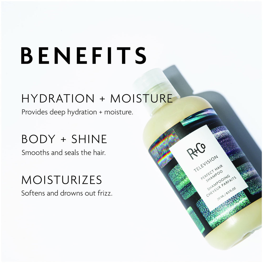 R+Co Television Perfect Hair Shampoo lather boosts volume without heaviness