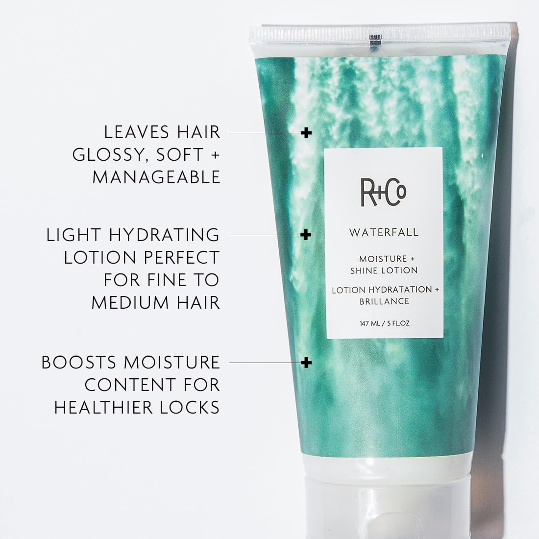 R+Co Waterfall bottle with pump for easy, controlled application