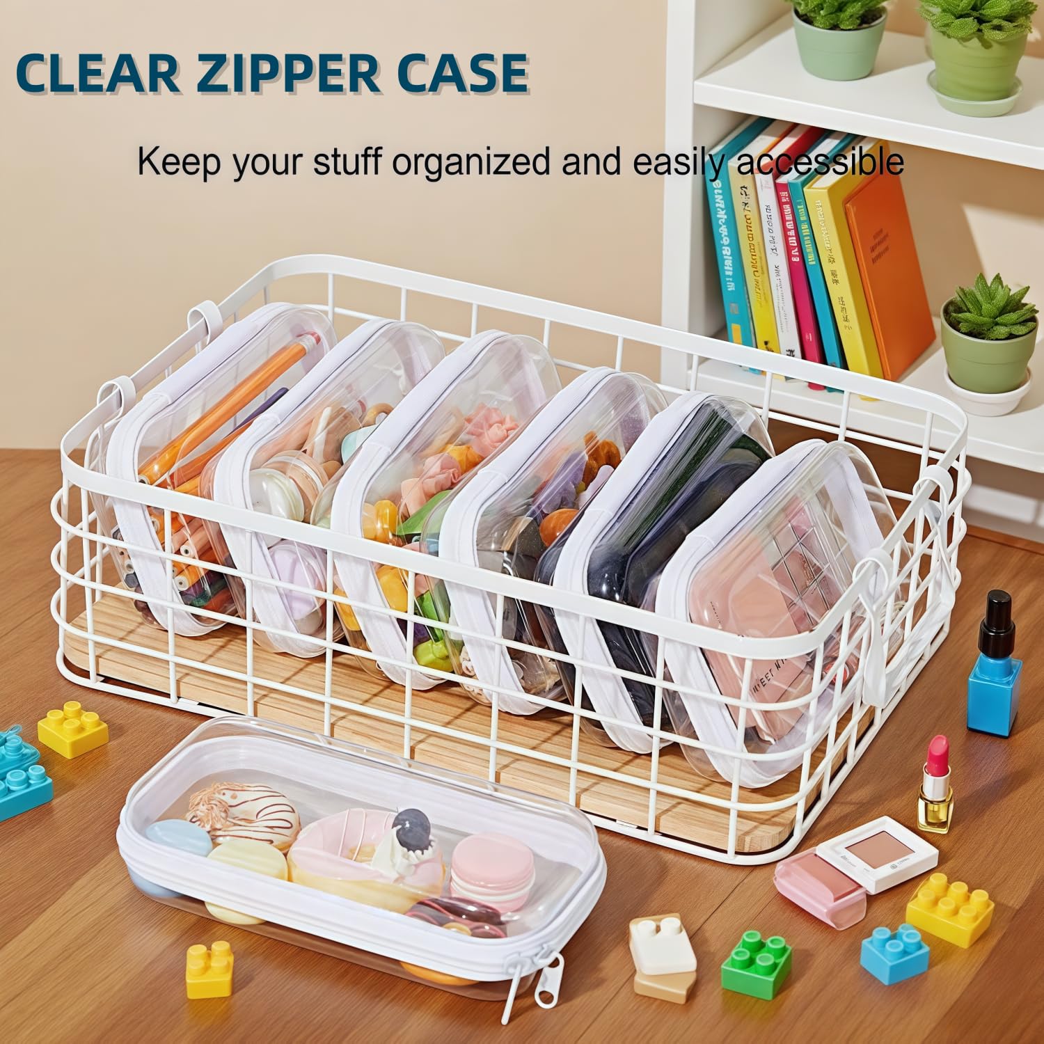 Rdttlv Thickened Clear Hard Shell Zipper Case travel organizer illustrates quick content check.