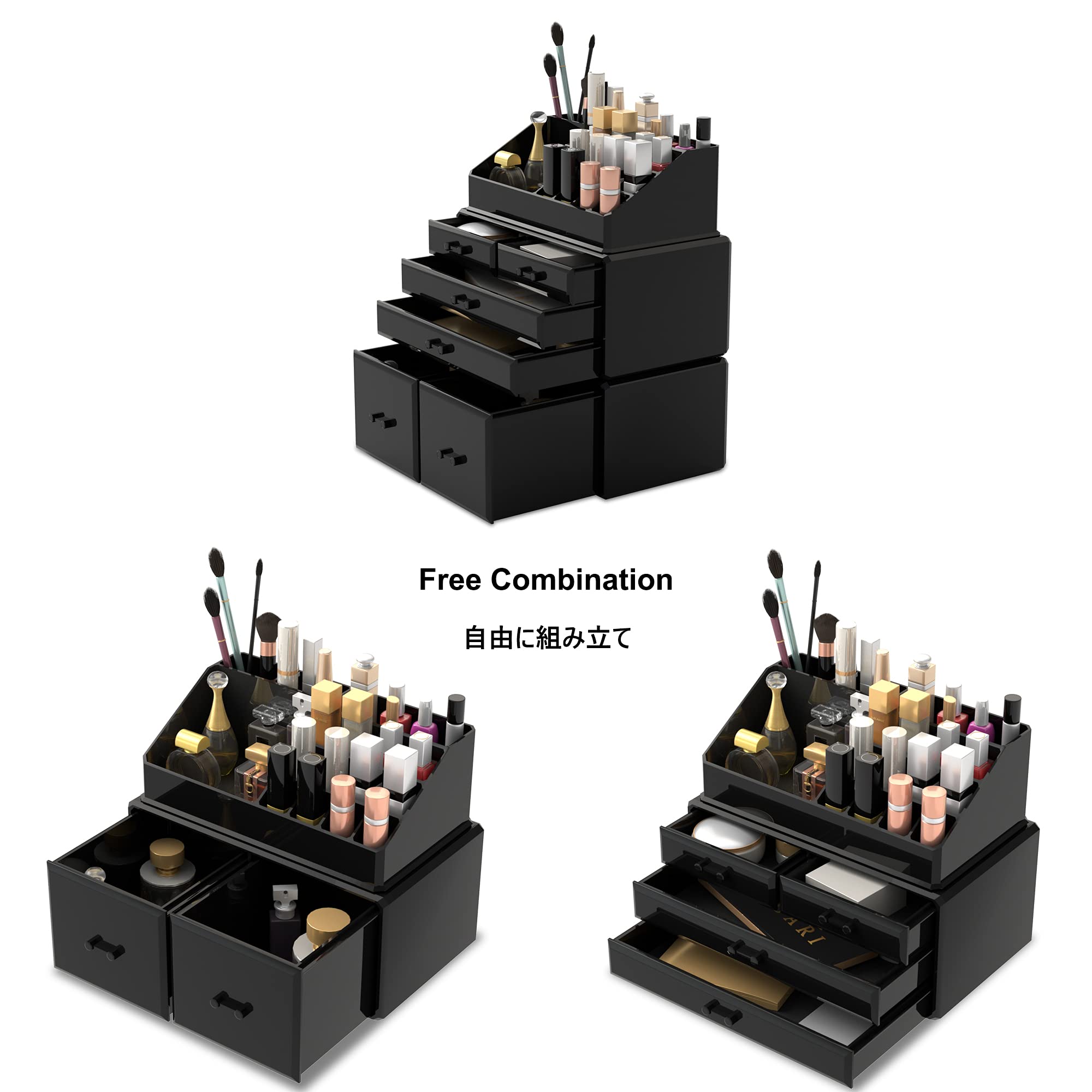 ReadAEER drawers glide smoothly for quick access to brushes and liners