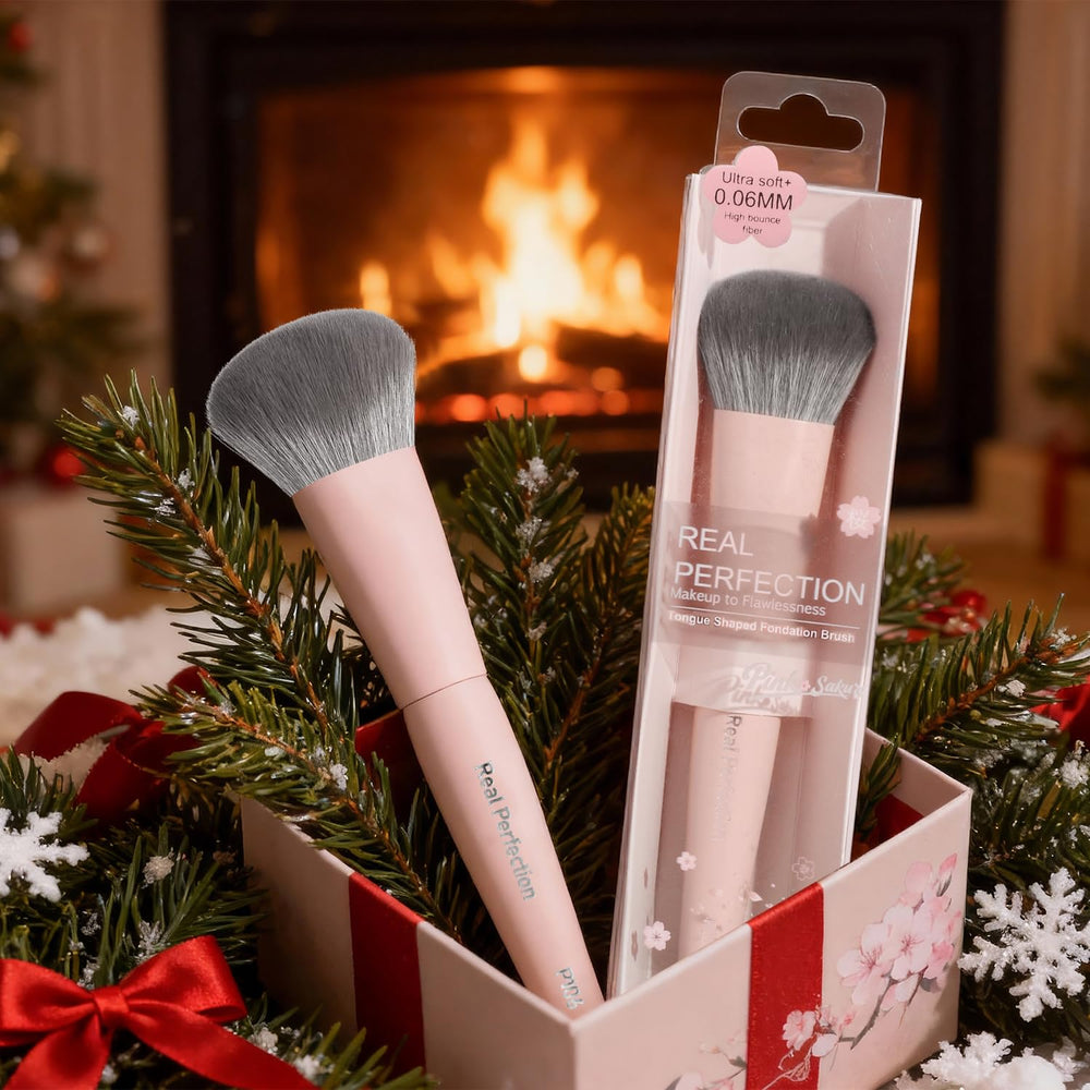 Real Perfection Contoured brush angled head design aids contouring.