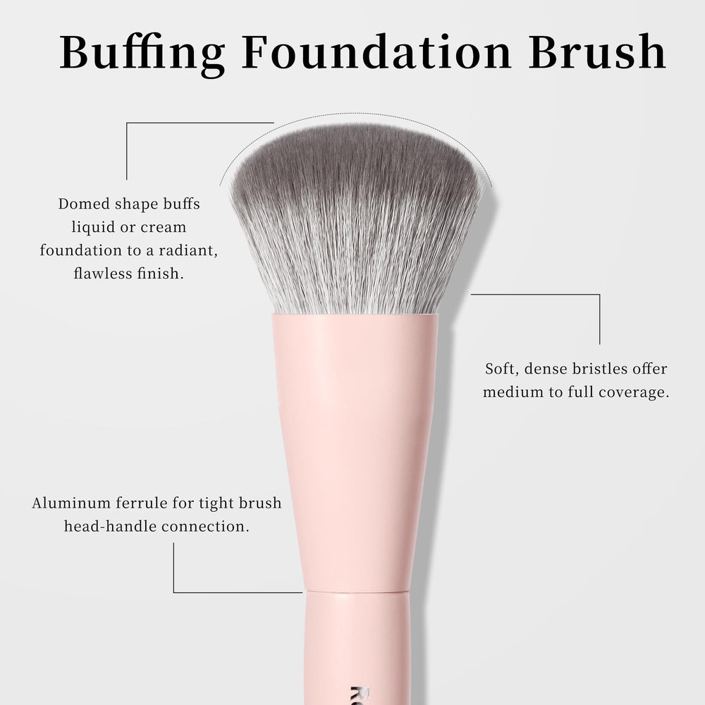 Real Perfection brush head is hand-cut for precise blending around contours