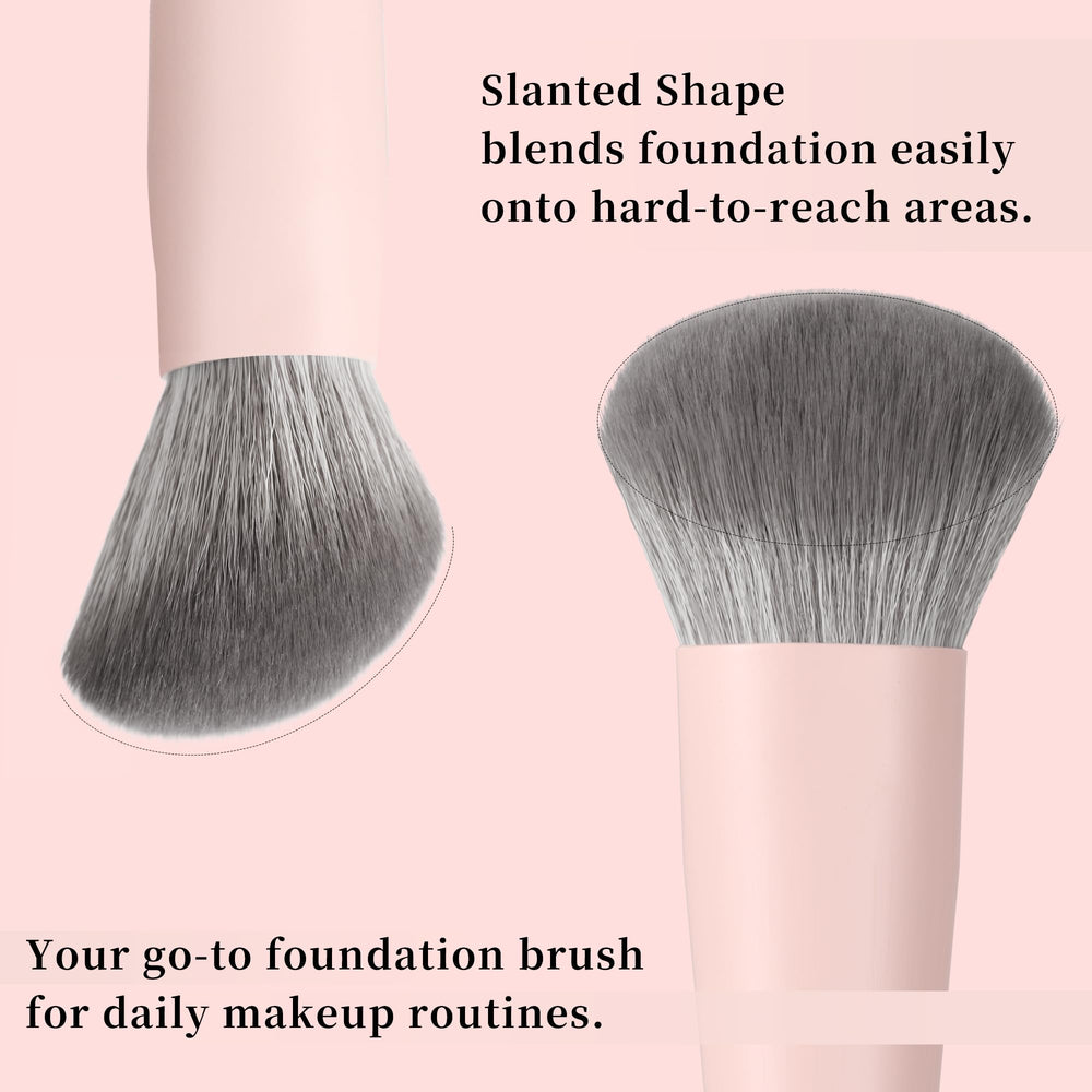 Real Perfection Contoured Foundation Brush close-up shows ultra-soft bristles for smooth application.