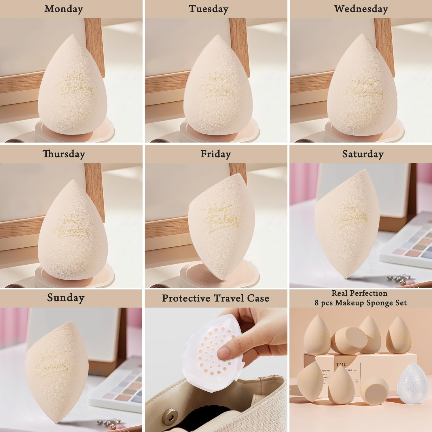 Real Perfection latex-free sponges close-up showing soft texture for smooth application.