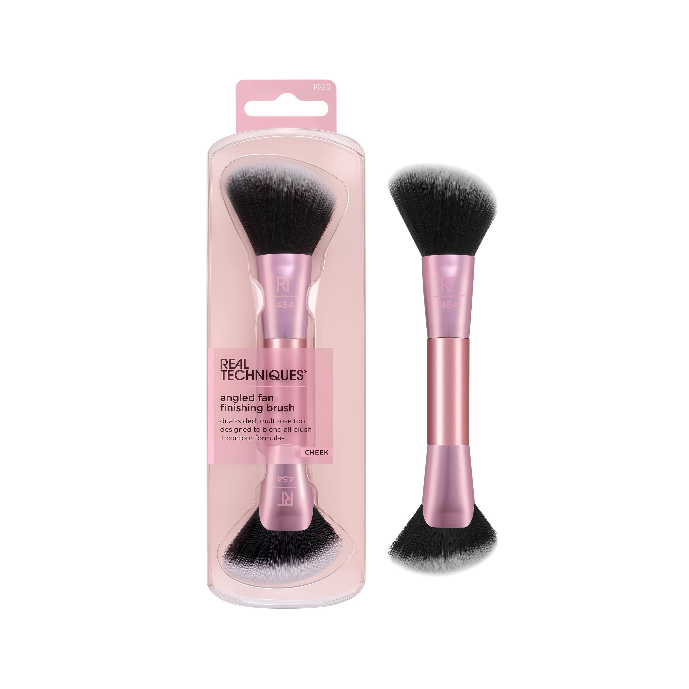 Real Techniques Angled Fan Finishing Brush with angled head for precise contour blending