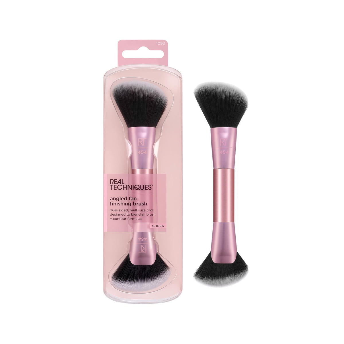 Real Techniques Angled Fan Finishing Brush with angled head for precise contour blending