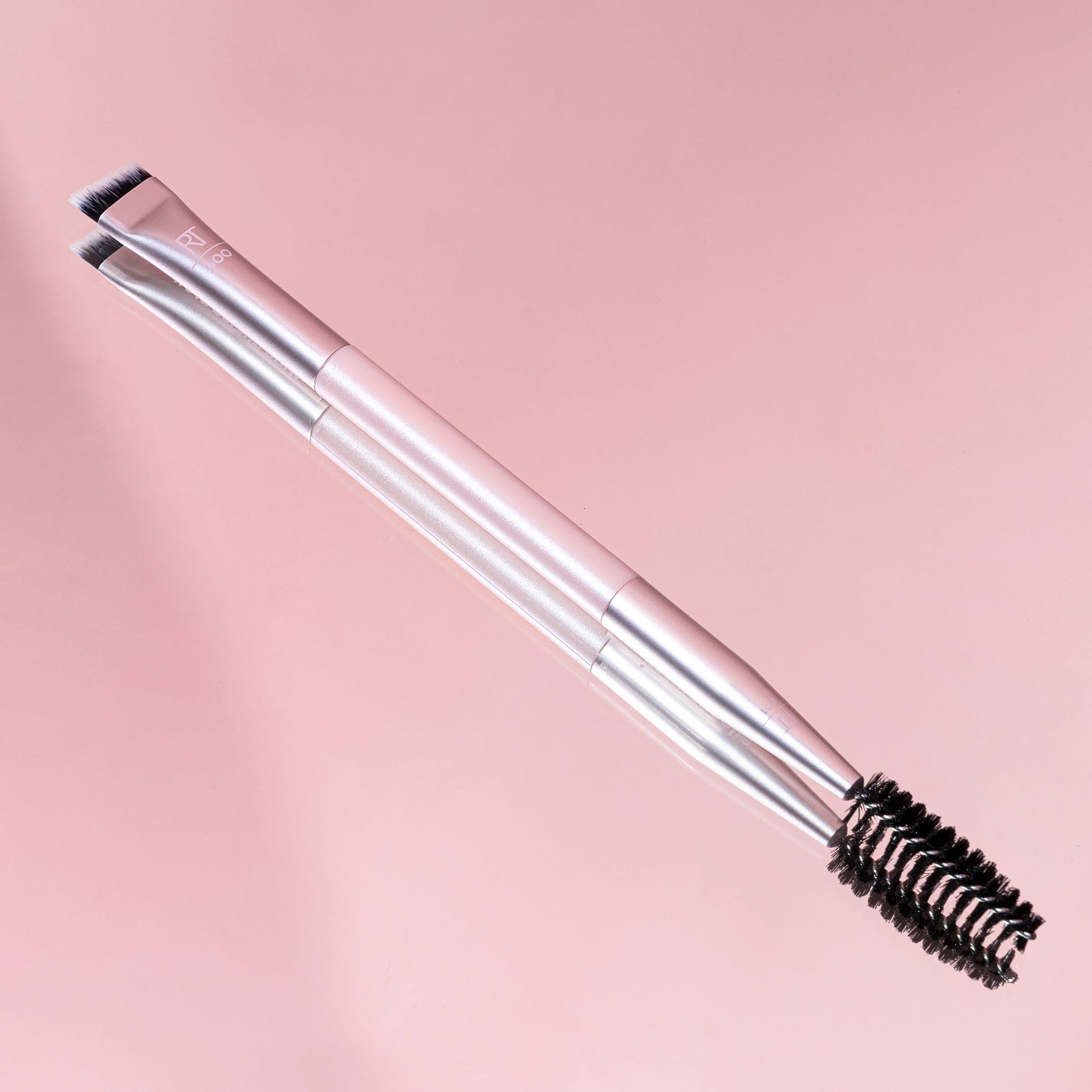 Real Techniques brow brush packaging showing two-in-one design