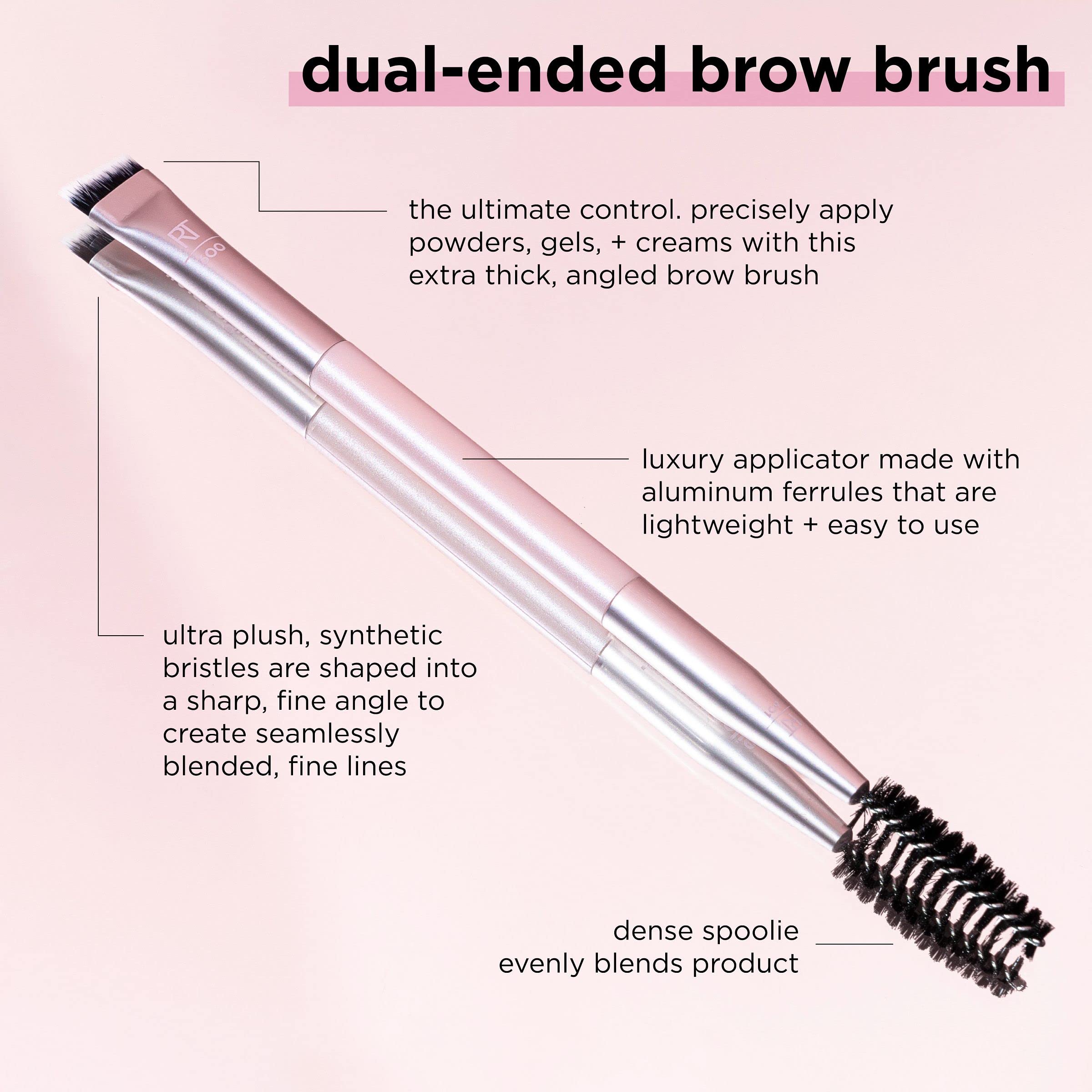 Real Techniques brow spoolie closeup for quick brush-through