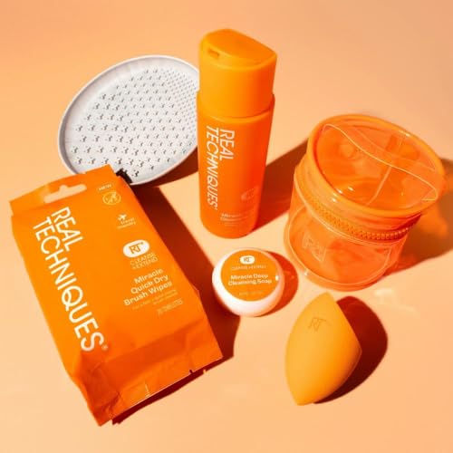 Inside the Real Techniques box showing cleansing gel samples