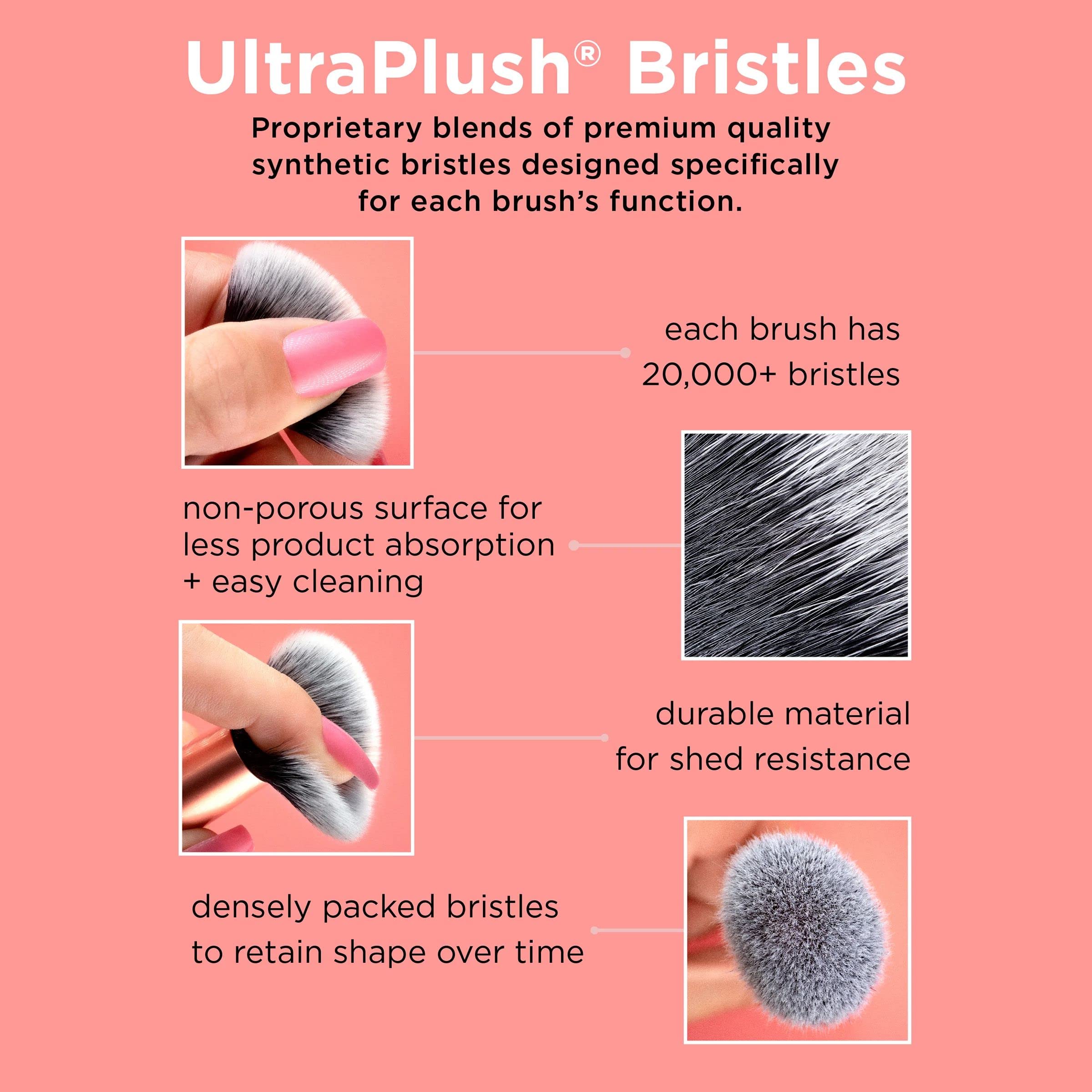 Real Techniques Expert Concealer Brush enables precise edge shaping and blending of concealers.