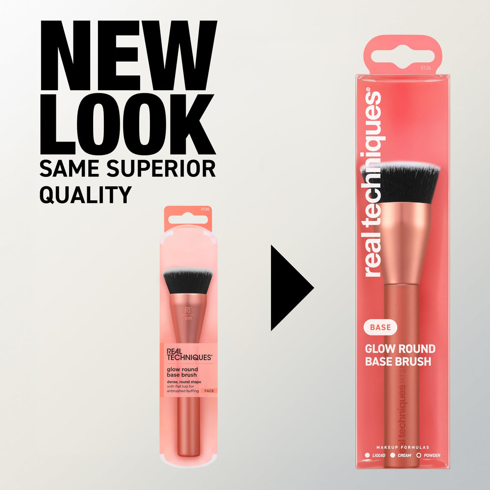 Real Techniques Glow Round Base Brush edge supports precise color placement.