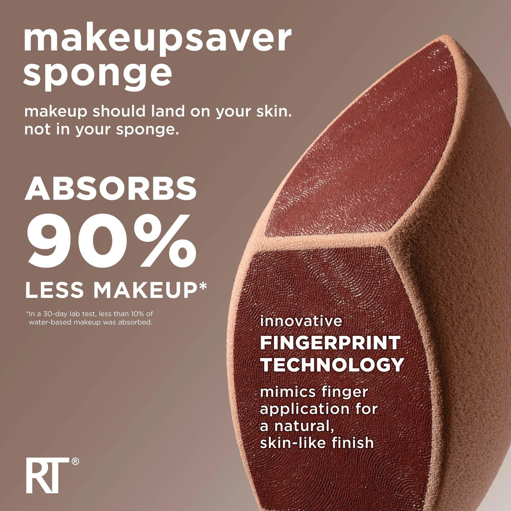 Real Techniques Makeupsaver Sponge delivers a natural base finish with less product absorption.