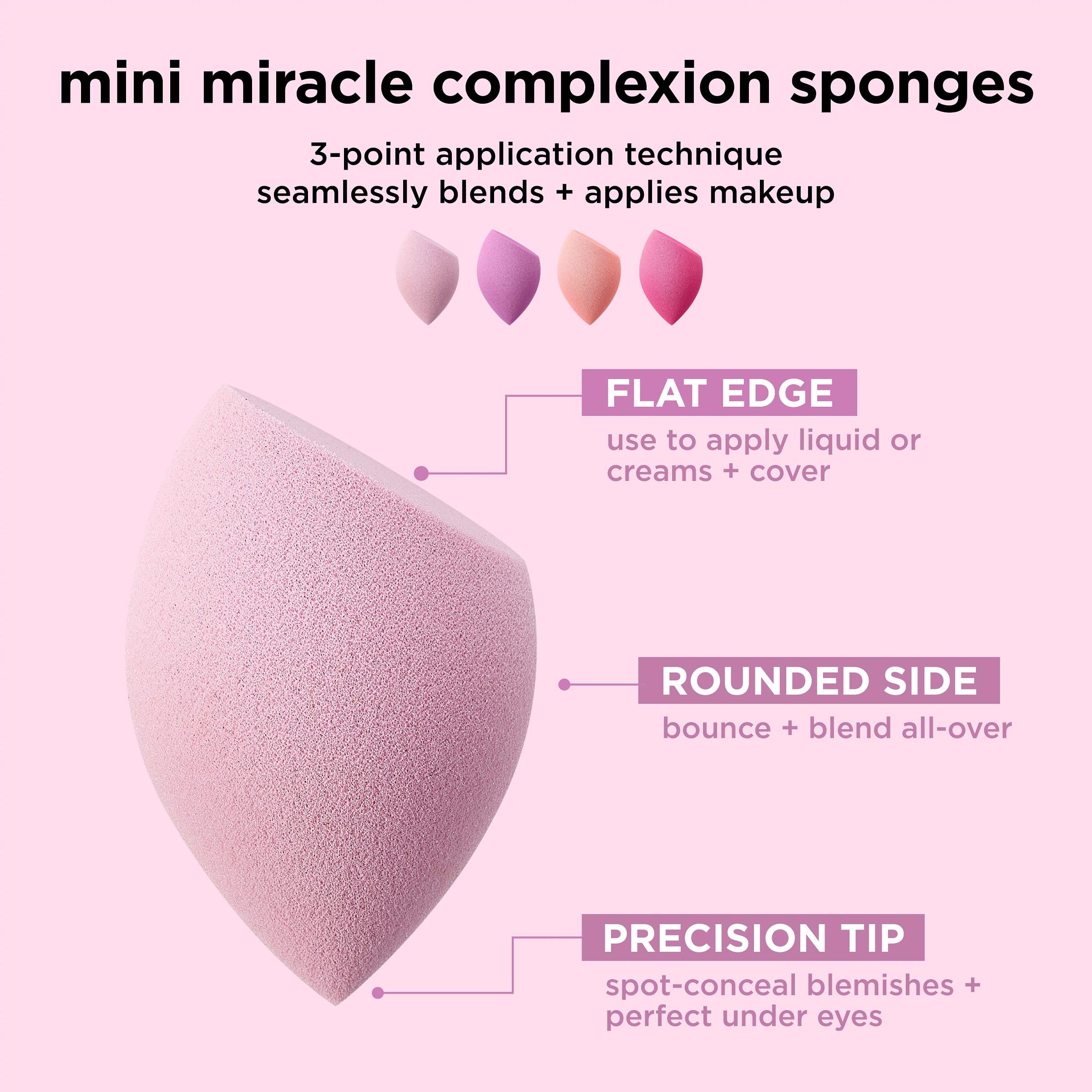 Real Techniques Mini Miracle Sponge applying foundation for natural buildable coverage.