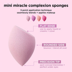 Real Techniques Mini Miracle Sponge applying foundation for natural buildable coverage.