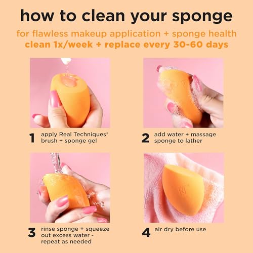 Real Techniques Mini Miracle Sponge packaging highlighting value pack and refills.