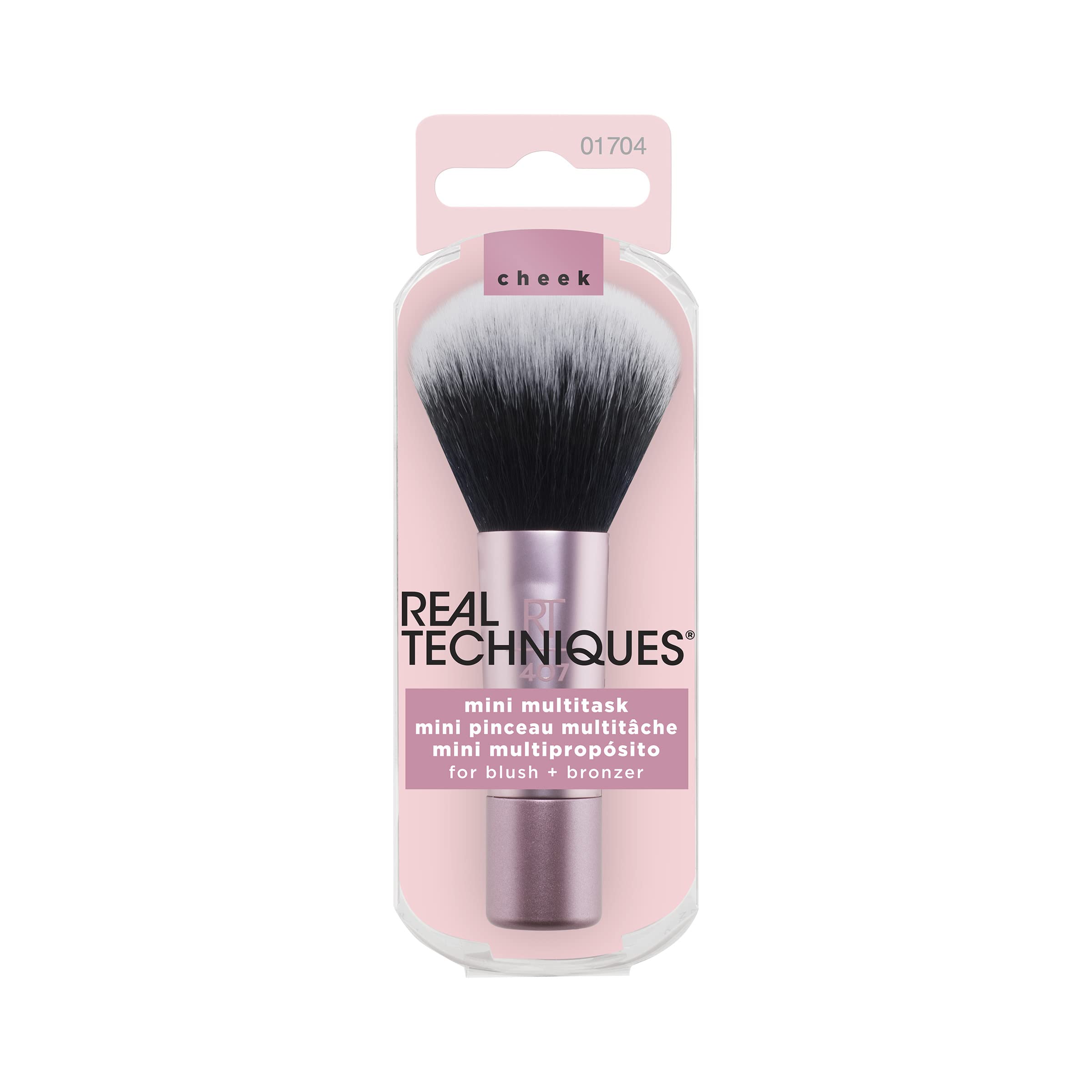 Real Techniques Mini Multitask Brush bristles close-up showing ultra-plush bristles for smooth blending