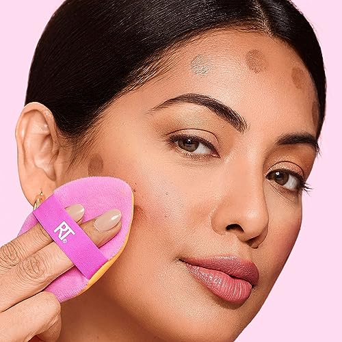 Real Techniques easy-clean puff with water and cleanser for longevity.