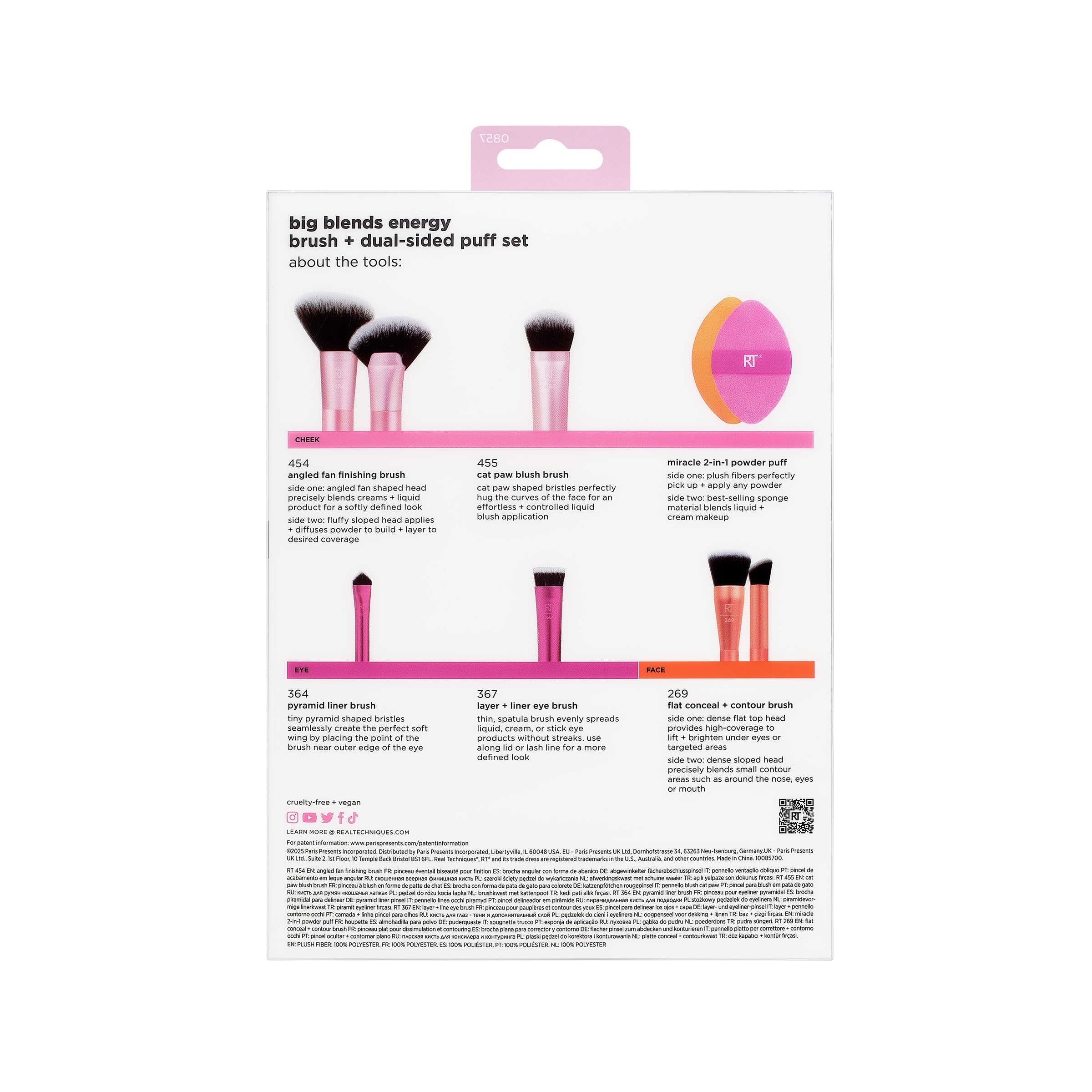 Real Techniques Miracle 2-In-1 Powder Puff with dual sides for quick blending.