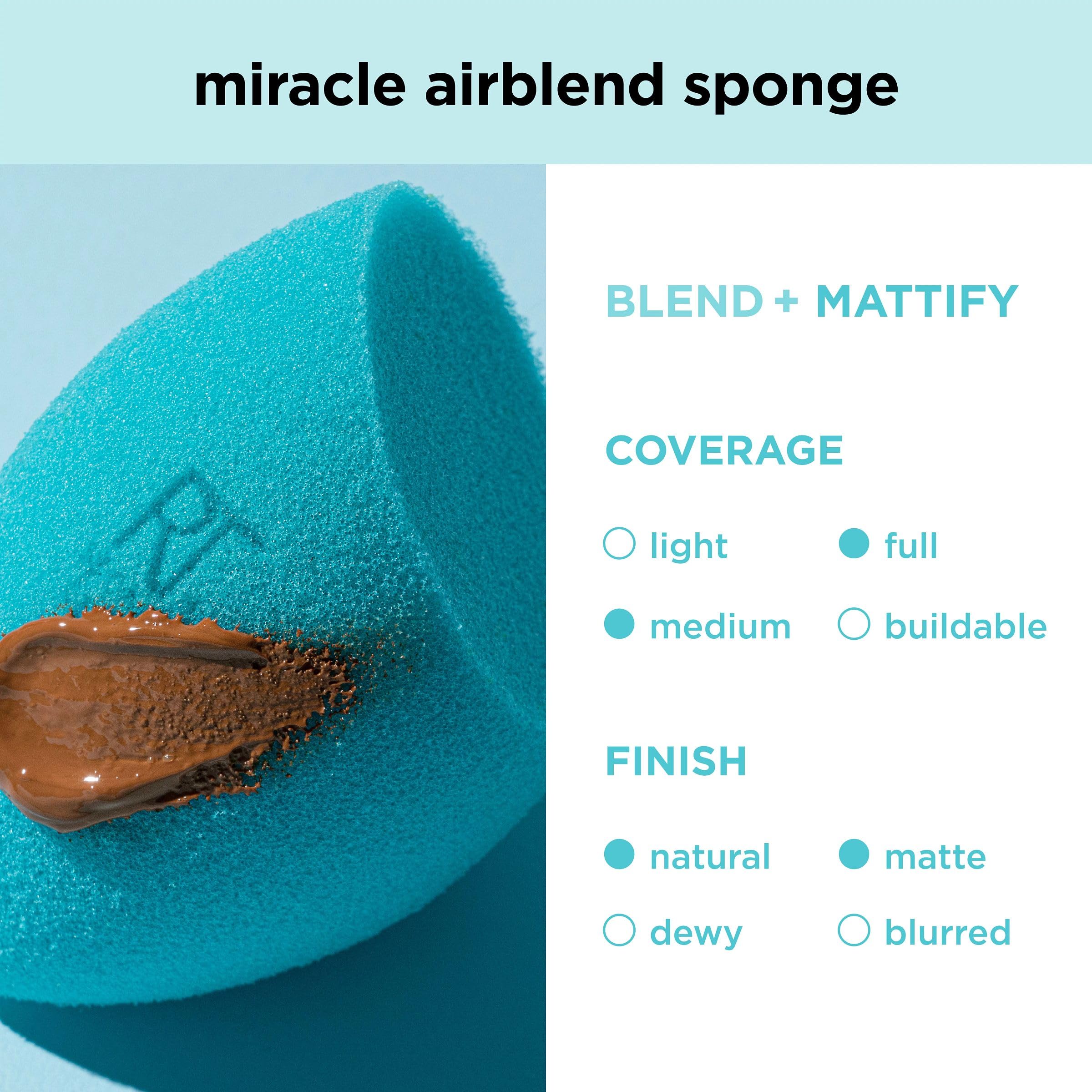Real Techniques Miracle Airblend sponge works with liquids and creams