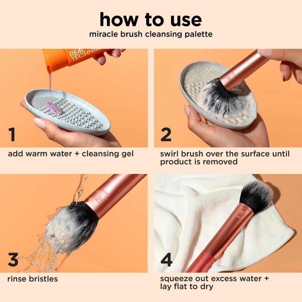 Palette paired with Miracle Deep Cleansing Gel for cleaning brushes