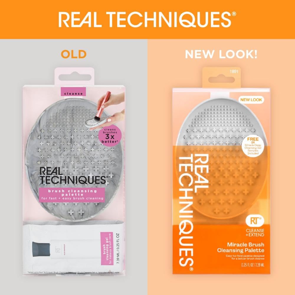 Closeup of silicone ridges on Real Techniques Miracle Brush Cleansing Palette