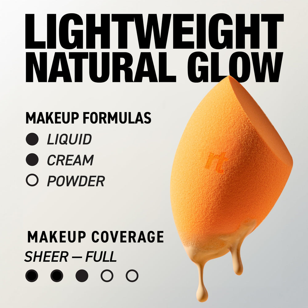 Real Techniques Miracle Complexion sponge rounded sides for seamless blending.