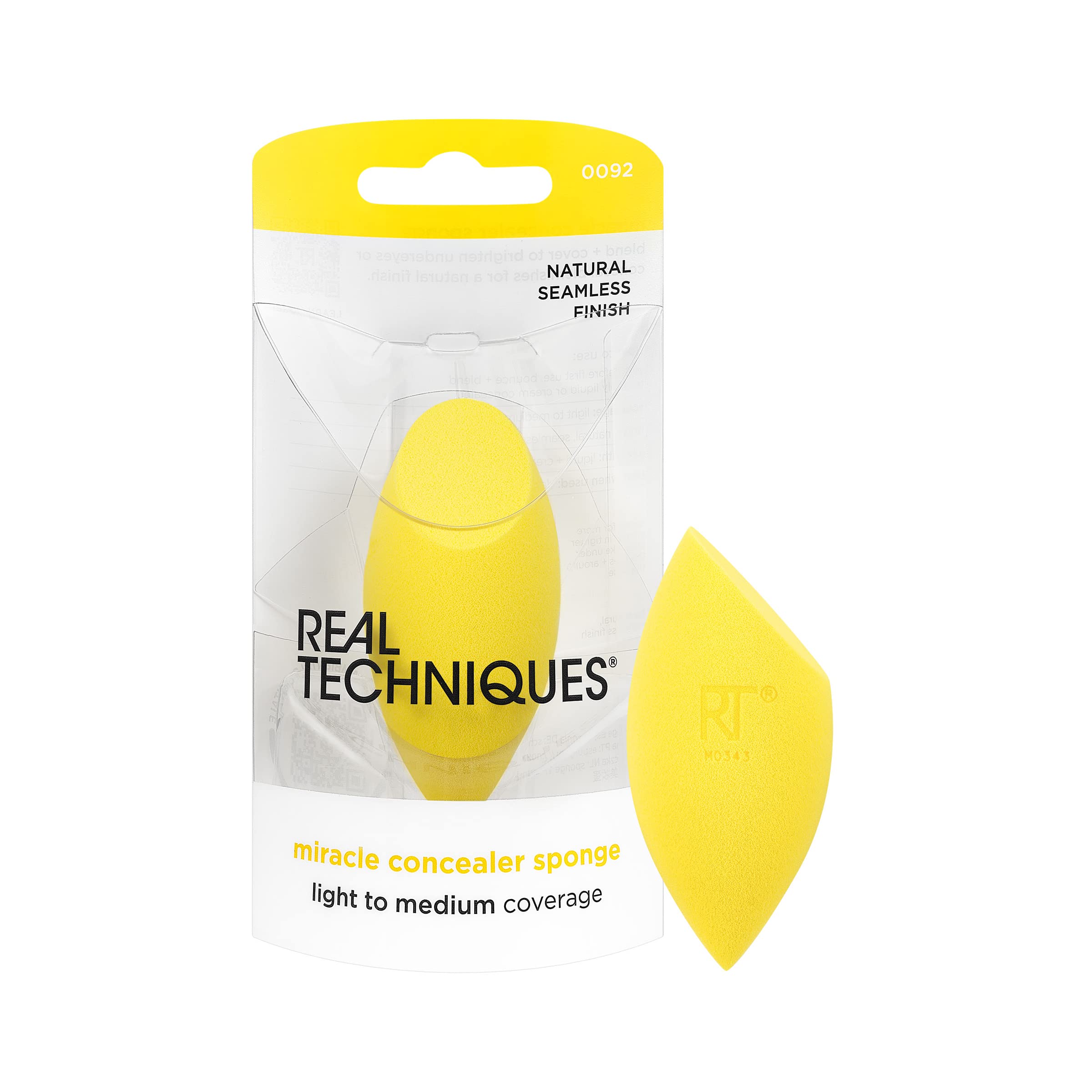 Real Techniques Miracle Concealer Sponge elongated shape enables precise blending.