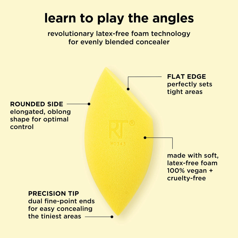 Real Techniques Miracle Concealer Sponge detail for nose-area and tight spots.