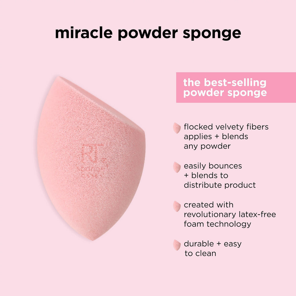 Real Techniques Miracle Powder Sponge damp use for a natural look.