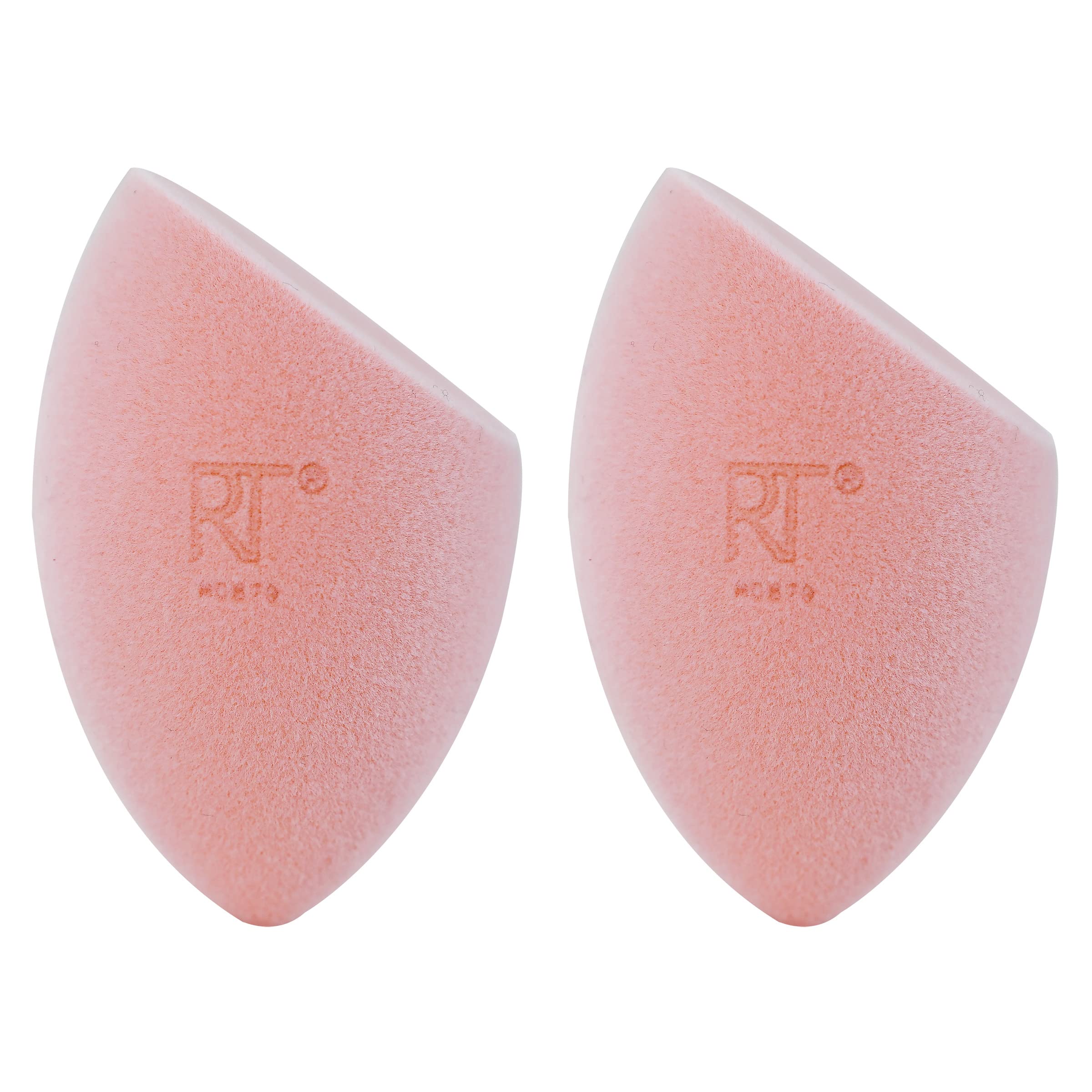Real Techniques Miracle Powder Sponge flat-edge for packing on product evenly.