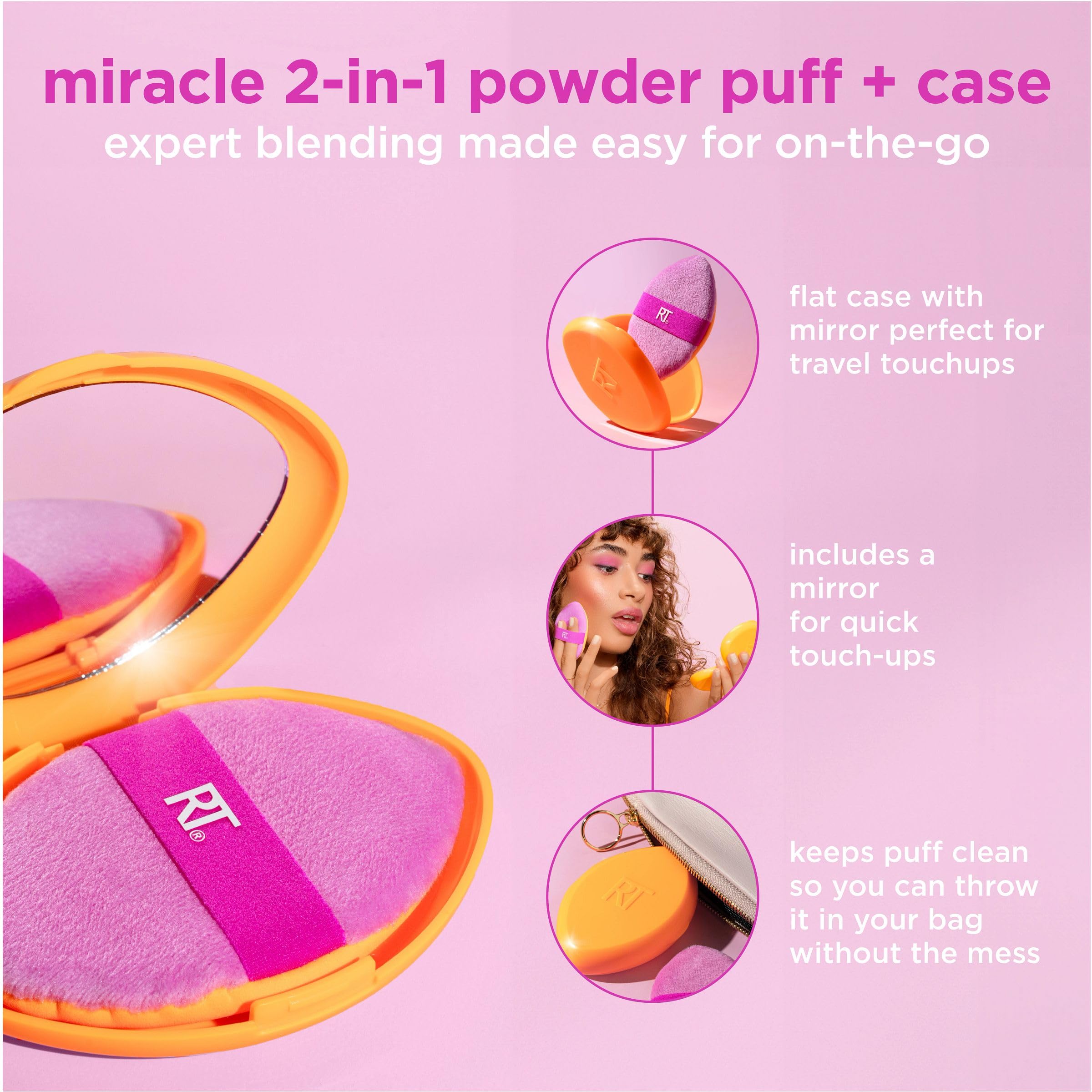 Real Techniques orange-side sponge blends liquid and cream formulas smoothly