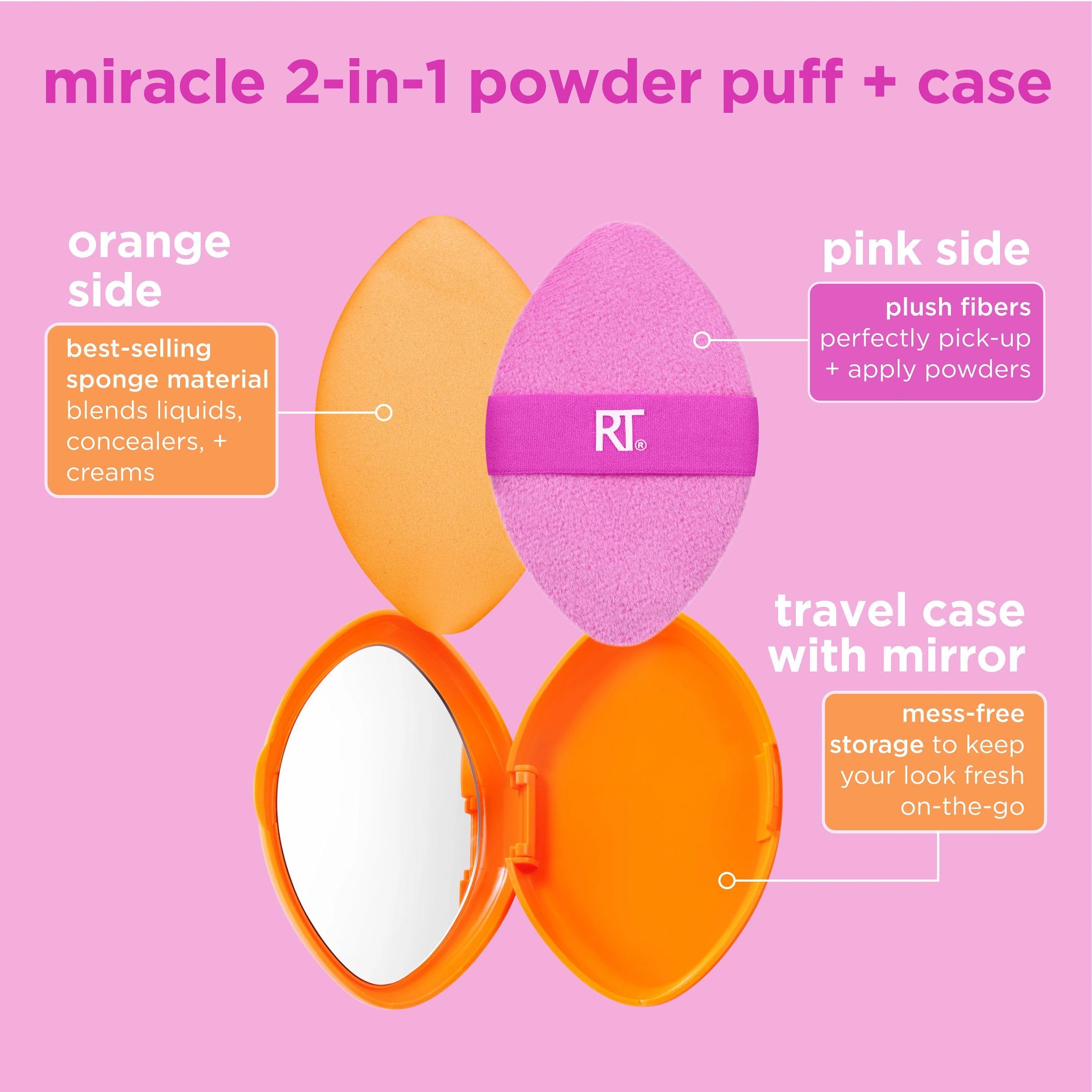 Real Techniques pink-side plush powder puff for gentle powder application