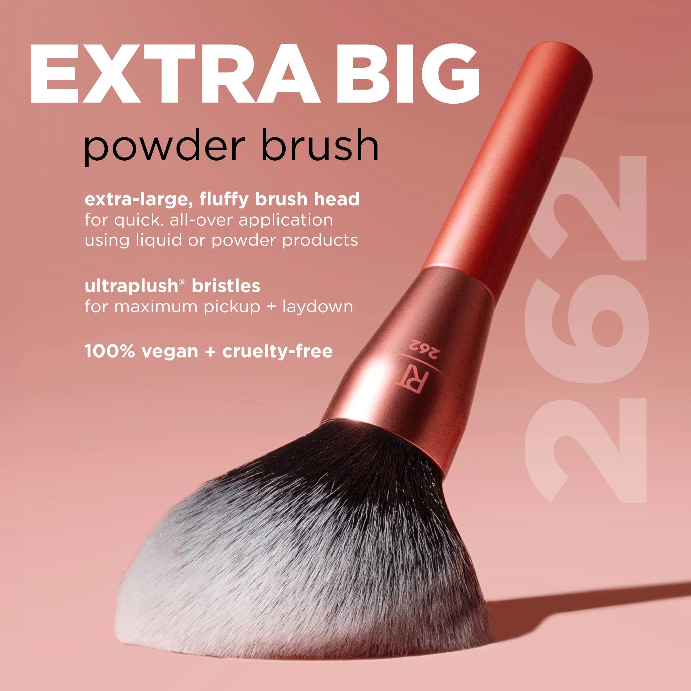 Real Techniques oversized brush for quick, even contouring and cheek color application.