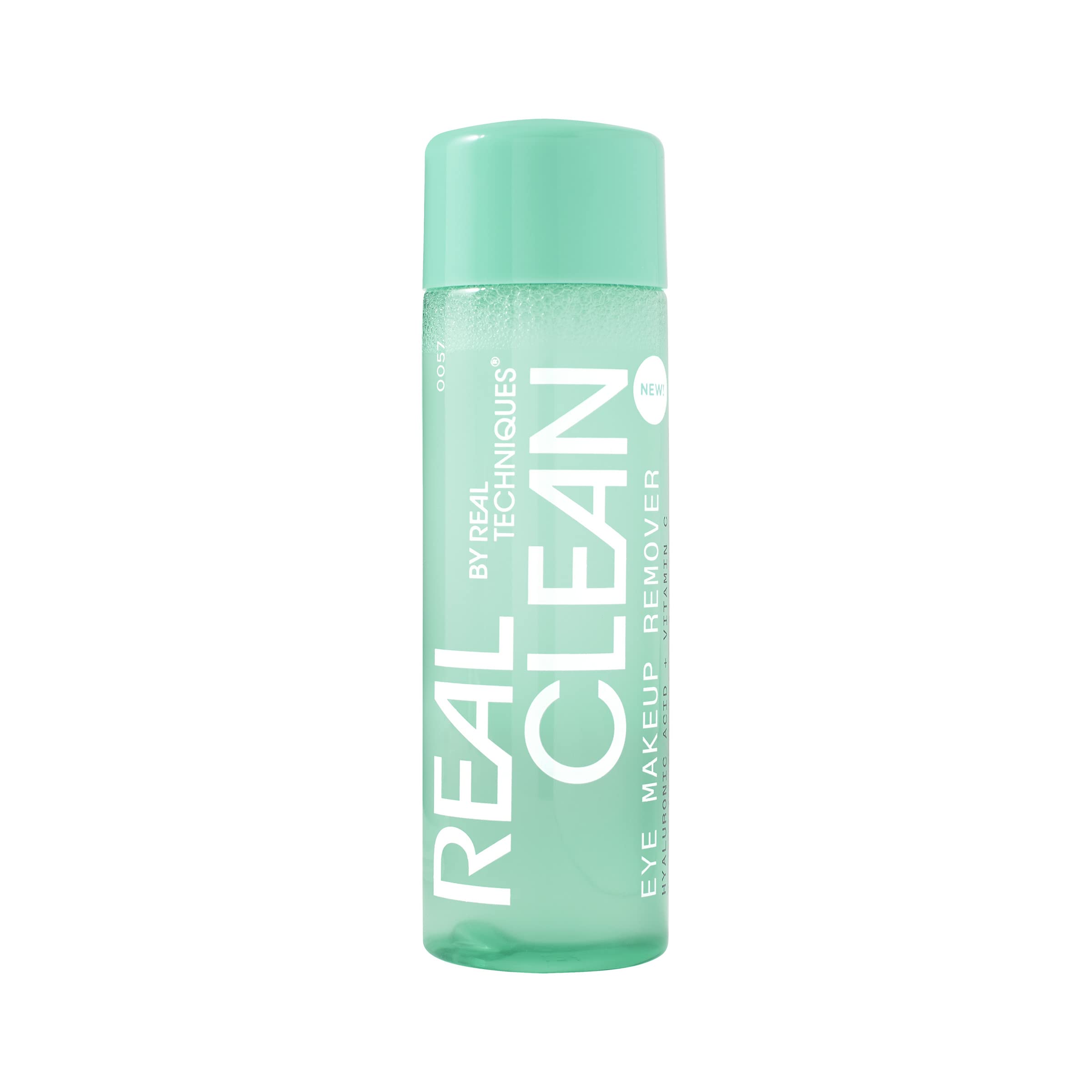 Real Techniques Real Clean In-The-Clear, botella, hidratación suave para la piel alrededor de los ojos.