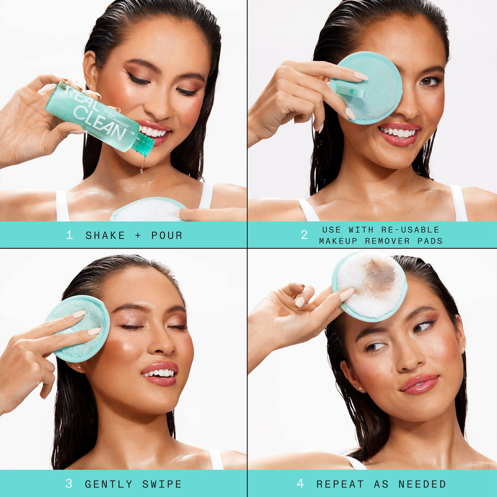 Real Techniques Real Clean In-The-Clear, ingredientes activos que cuidan la piel durante la limpieza.