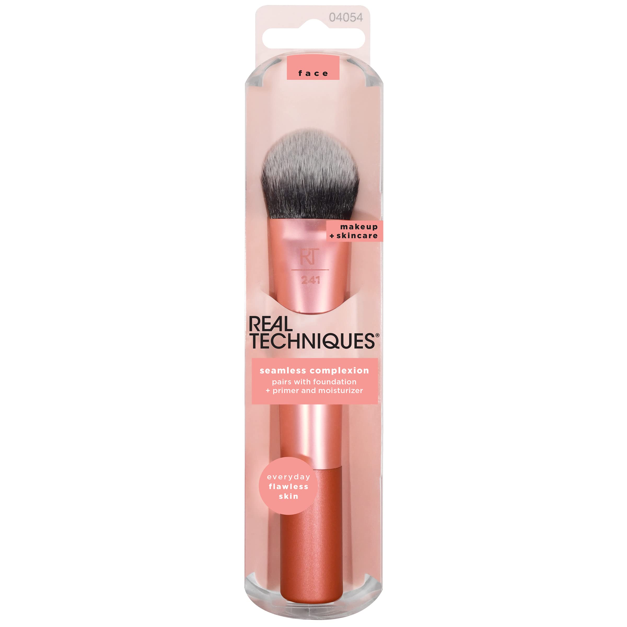 Real Techniques Seamless Complexion Brush bristles close-up showing soft, hygienic bristles for smooth skin